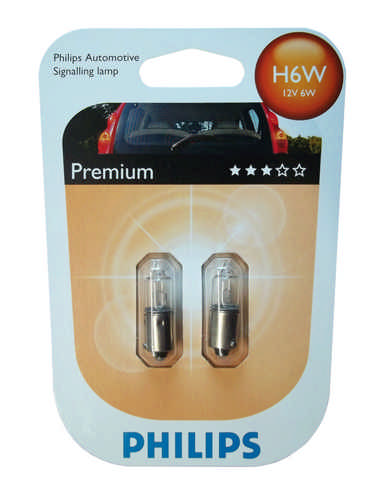 Philips 2 Stueck H6W 12036B2 12 Volt 6 Watt BAX9s