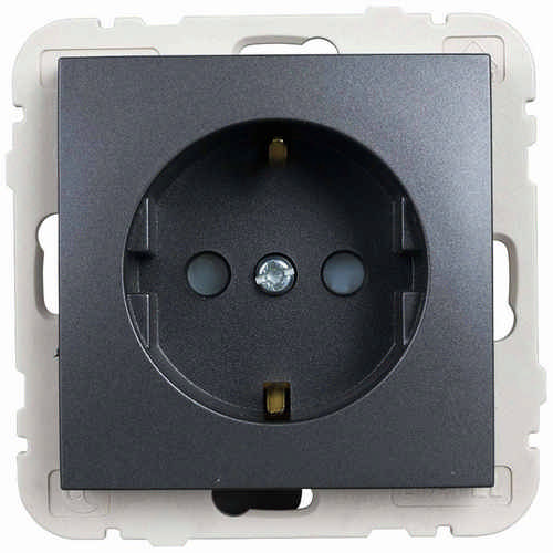 HEITRONIC - Steckdose PORTO mit Schraubklemme grau 3680 Watt