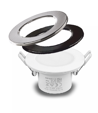 Heitronic LED Einbaustrahler DL7003 rund starr IP65 weiß 6,7 Watt 3000/4000/6500 Kelvin dimmbar