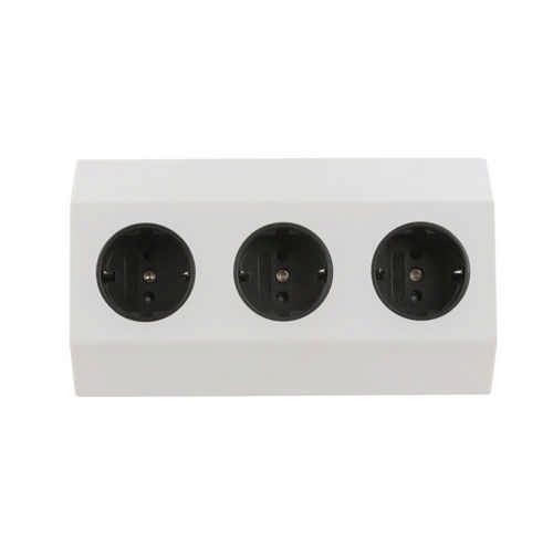 HEITRONIC - Salerno Schutzkontakt Steckdose 3-fach 250V max. 3680 Watt inkl. 1 Meter Anschlusskabel + freie Enden