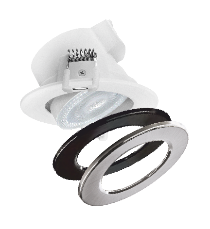 Heitronic LED Einbaustrahler DL7003 rund schwenkbar weiß IP44 5,5 Watt 3000/4000/6500 Kelvin dimmbar 