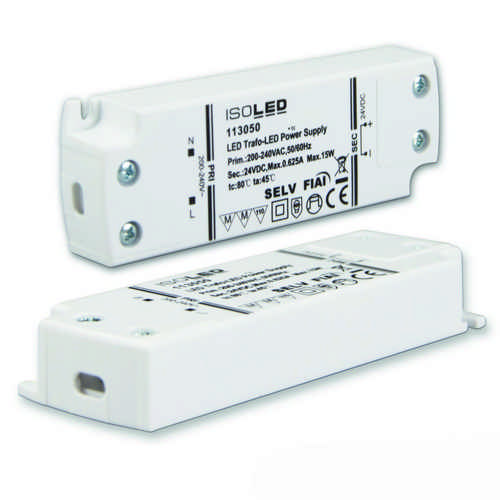HEITRONIC LED Trafo 24 Volt DC 0-15 Watt ultraflach